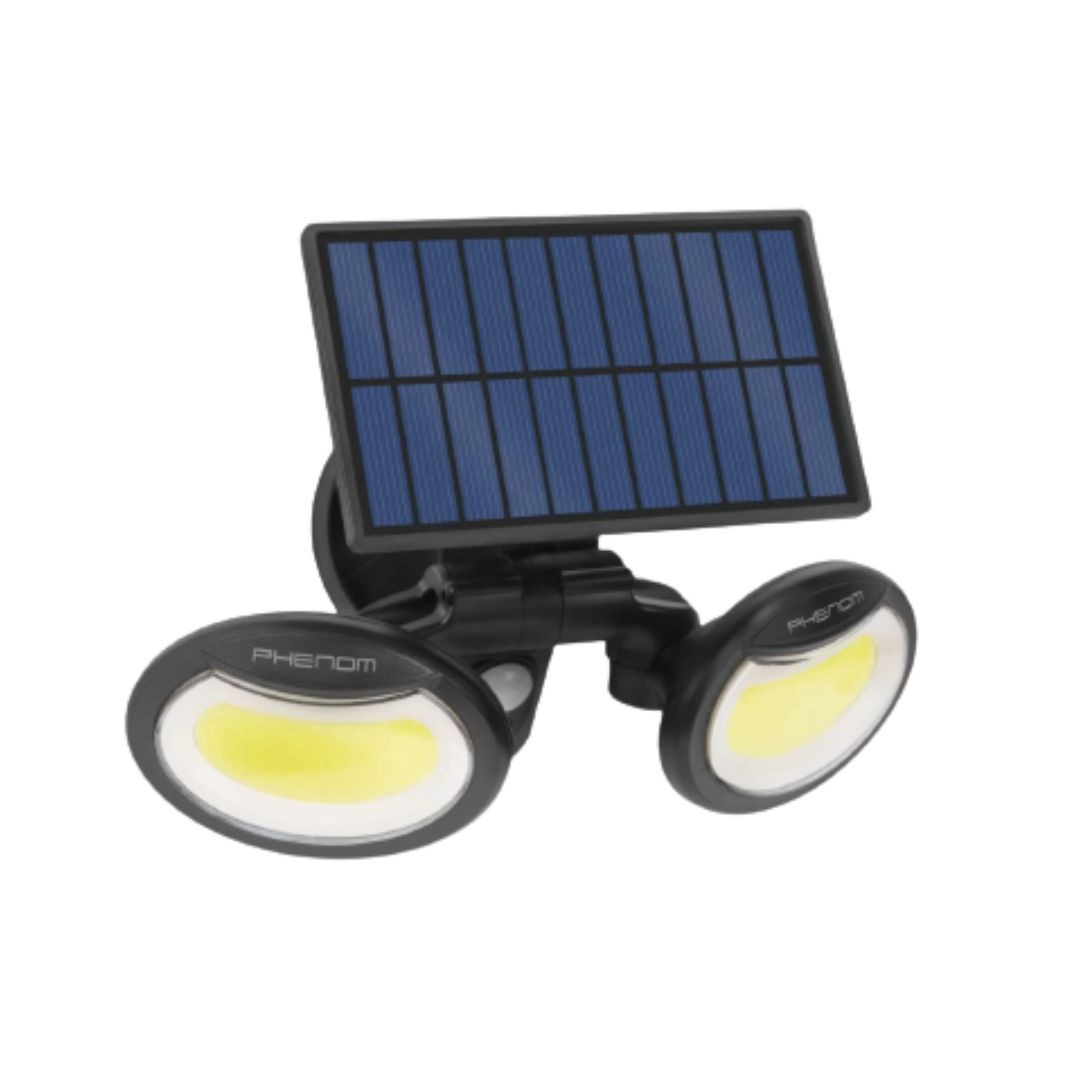 Solarni LED komplet - 2x stenska solarna LED svetilka 5W 300lm + solarni reflektor 8W 500lm s senzorjem gibanja in mraka ter 3 n