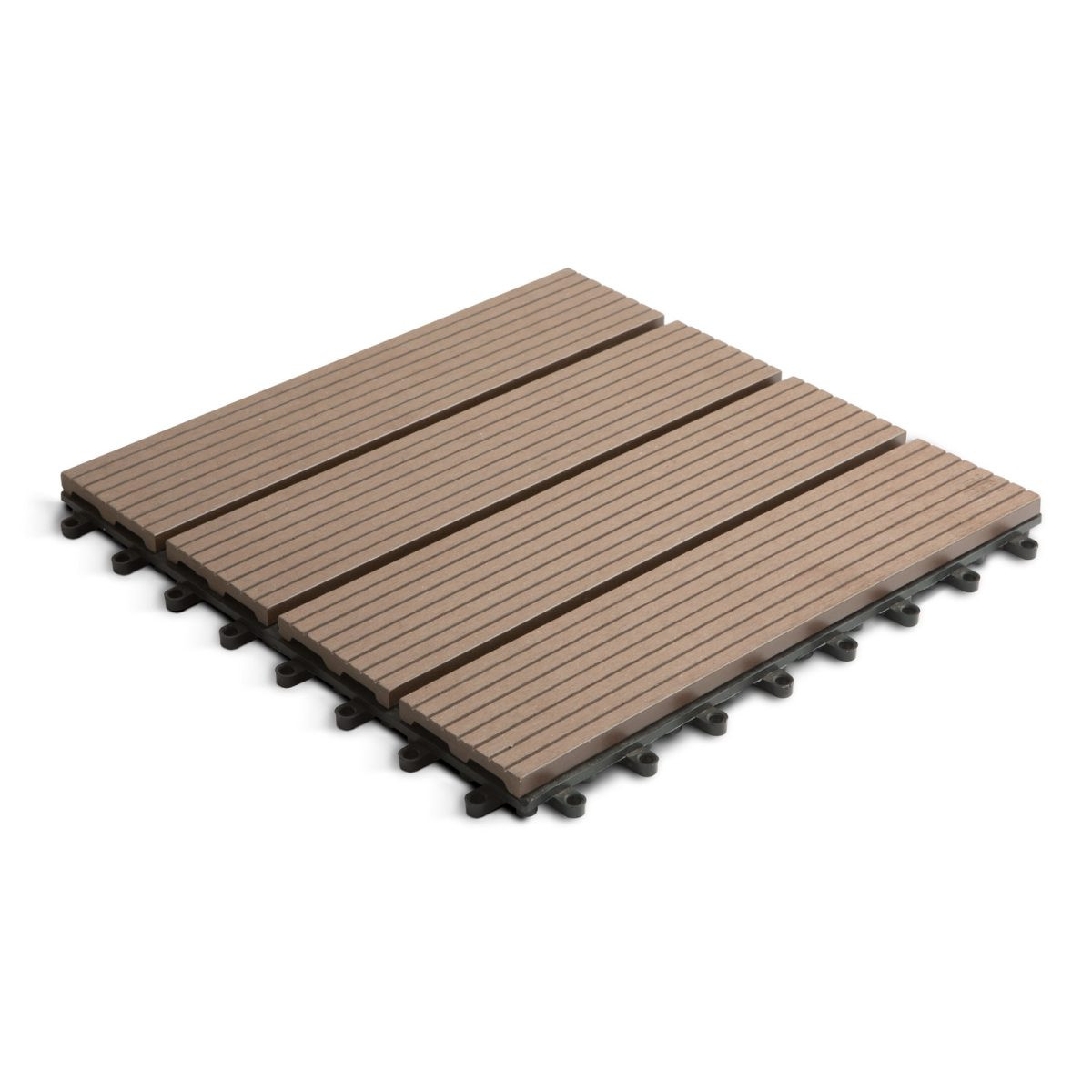 Talna obloga WPC - WPC plošče za polaganje na klik 11 kos UV odporne 30 x 30 cm svetlo rjave ~1 m² / paket