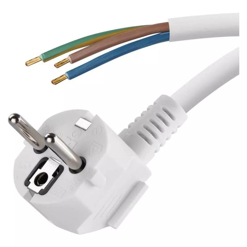 Priključna vrvica PVC 3x1,5mm 3m bela