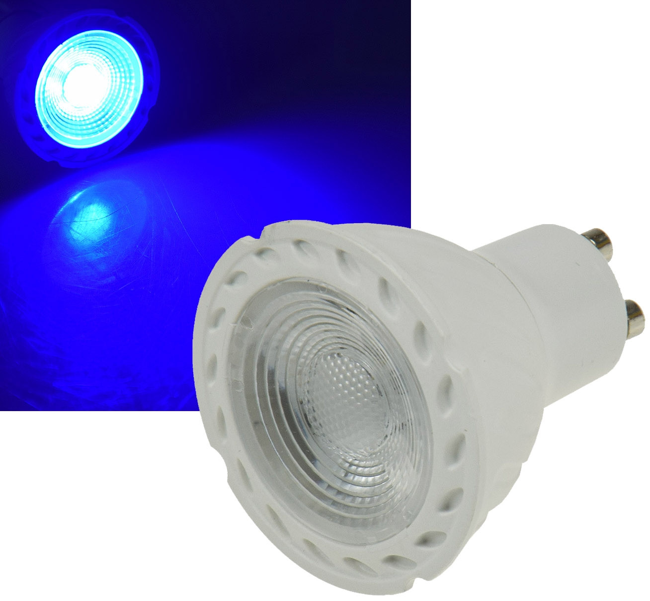 LED sijalka GU10 MODRA 38° 5W 230V