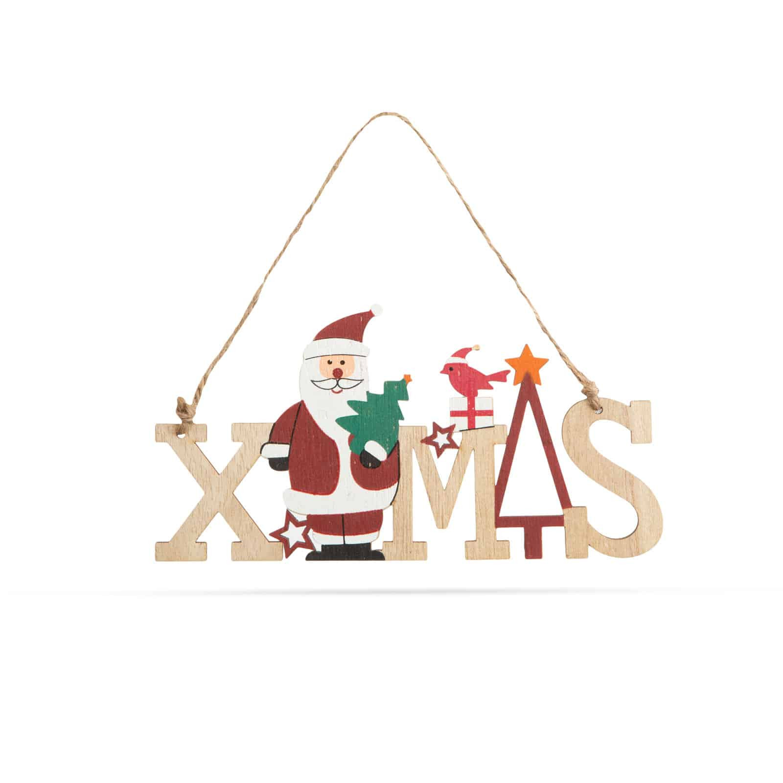 Lesena božična dekoracija viseča XMAS 17 x 9 cm