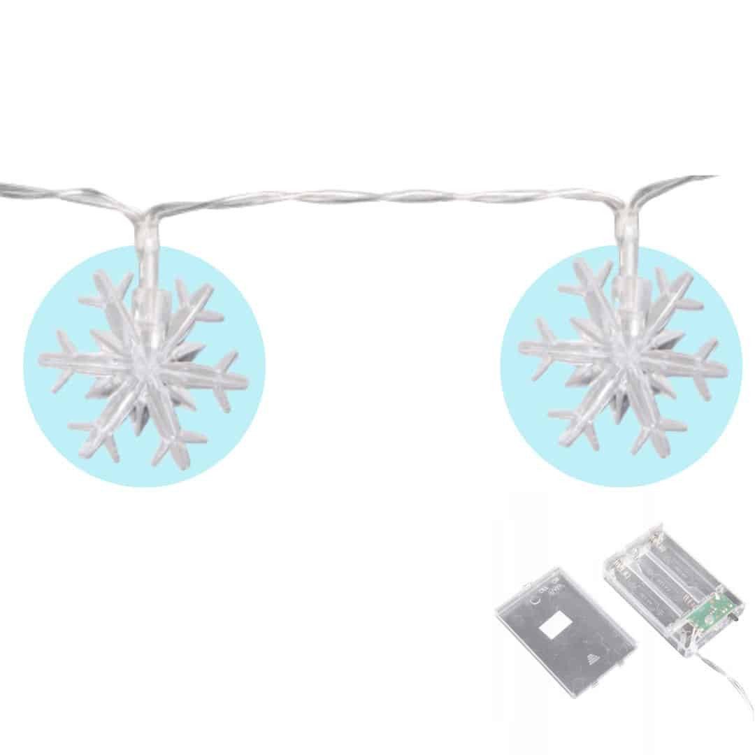 LED snežinke na baterije 20 LED 3m 6500K 2 funkciji 3xAA