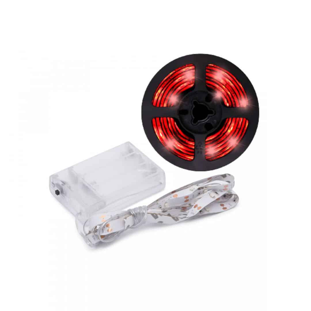 LED trak na baterije rdeč 30LED 2835 3x AA
