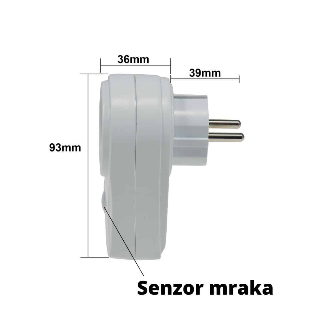 Šuko adapter s senzorjem mraka (dan/noč) 230V max. 280W