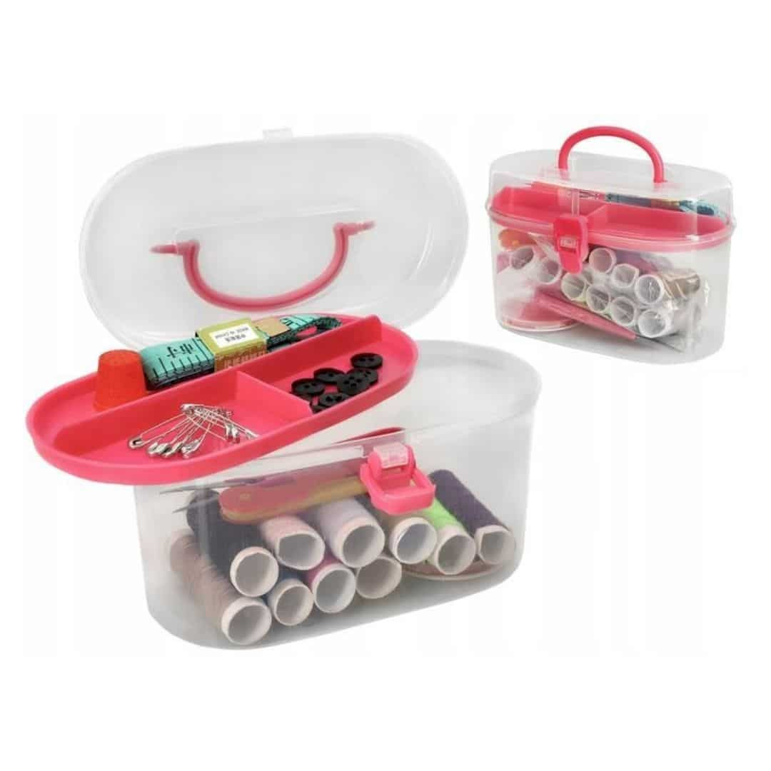 Set za šivanje v plastični škatlici z ročajem 43-delni