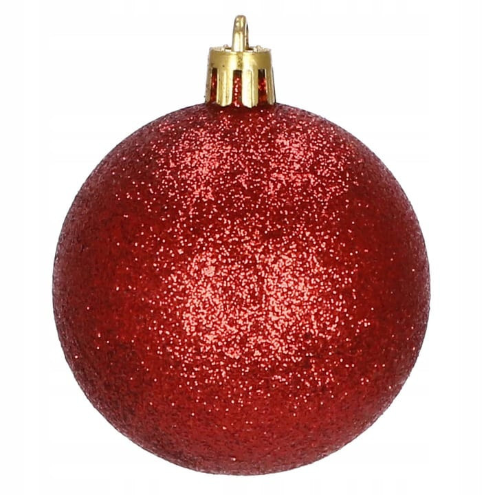 Božične kroglice rdeče 30 kos 4/5/6 cm z vrvicami