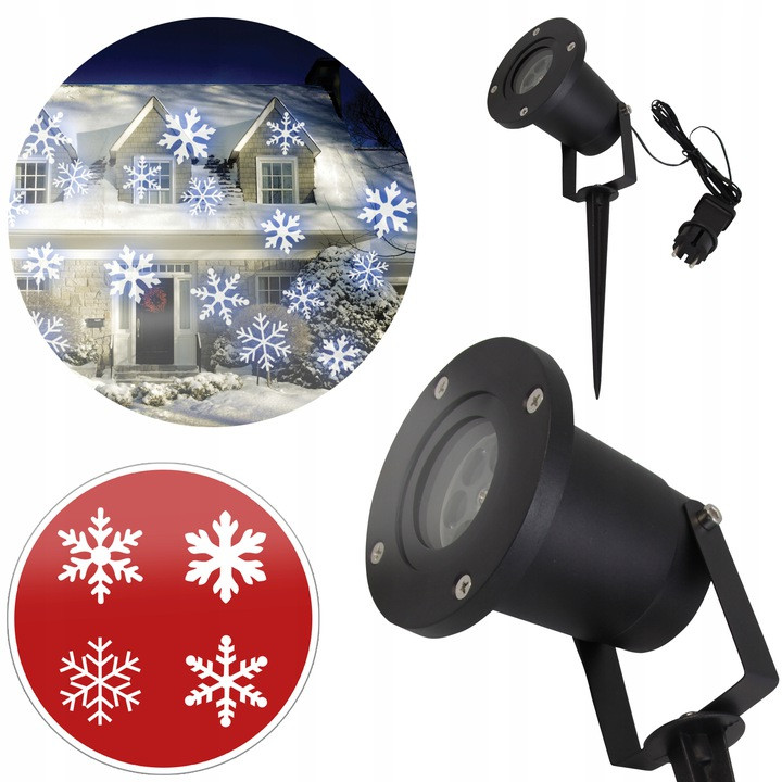 Zunanji LED projektor snežinke IP44 4W