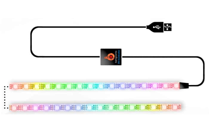 Pametni USB LED trak WS2812B 5V 60 Smart LED 1m + krmilnik WiFi