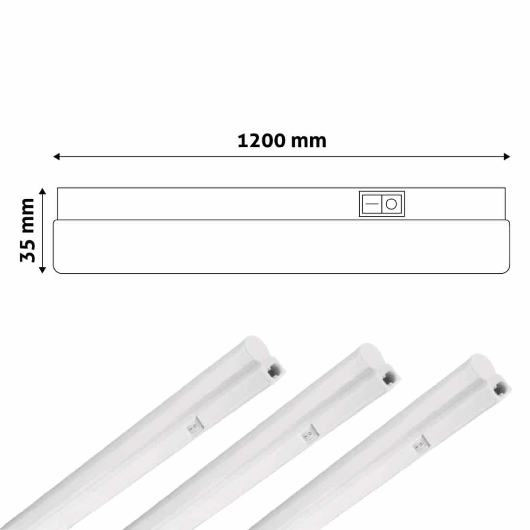 3x 120cm integrirana podelementna T5 LED svetilka 14W 1180lm PVC nevtralno bela 4000K