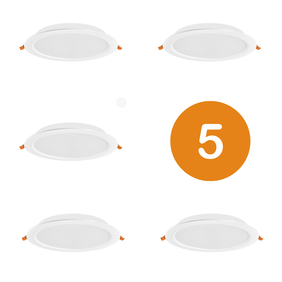 5x ALU vgradni LED panel okrogli 18W nevtralno beli 4000K
