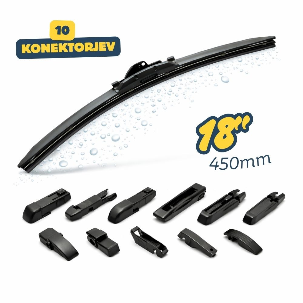 Univerzalna metlica brisalca 10 konektorjev 18" / 450 mm