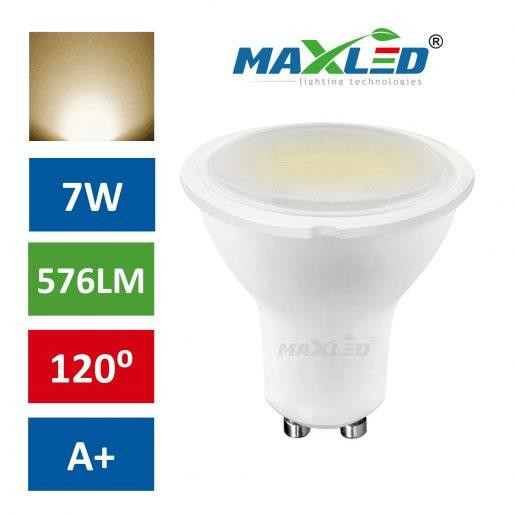 LED žarnica - sijalka GU10 7W (55W) toplo bela 3000K MAX-LED