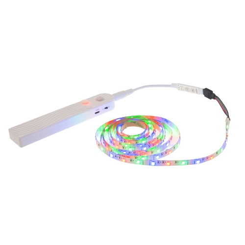 LED trak 1m 60 LED RGB s kontrolerjem na baterije ali USB s senzorjem gibanja 4 x AAA