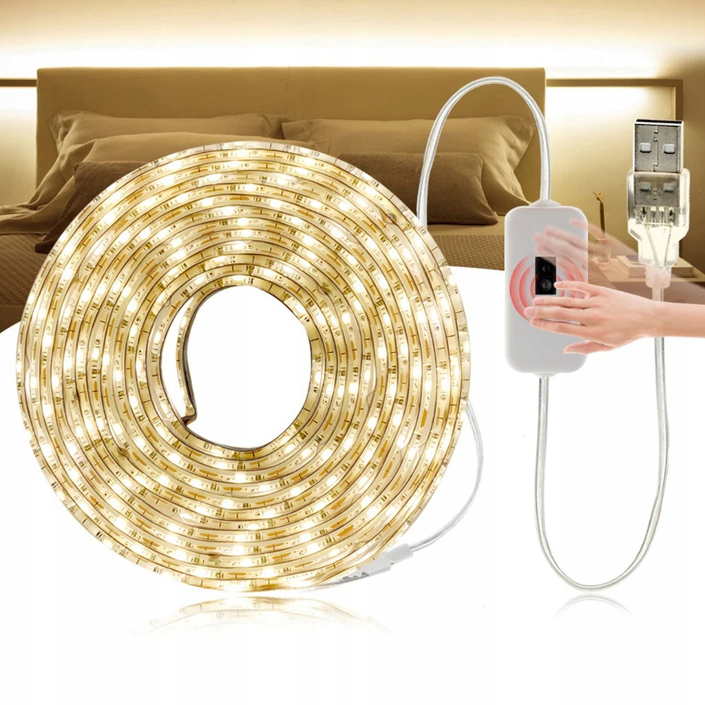 USB LED trak 2m 120 LED z IR senzorjem z zaznavo bližine roke hladno beli 6500K