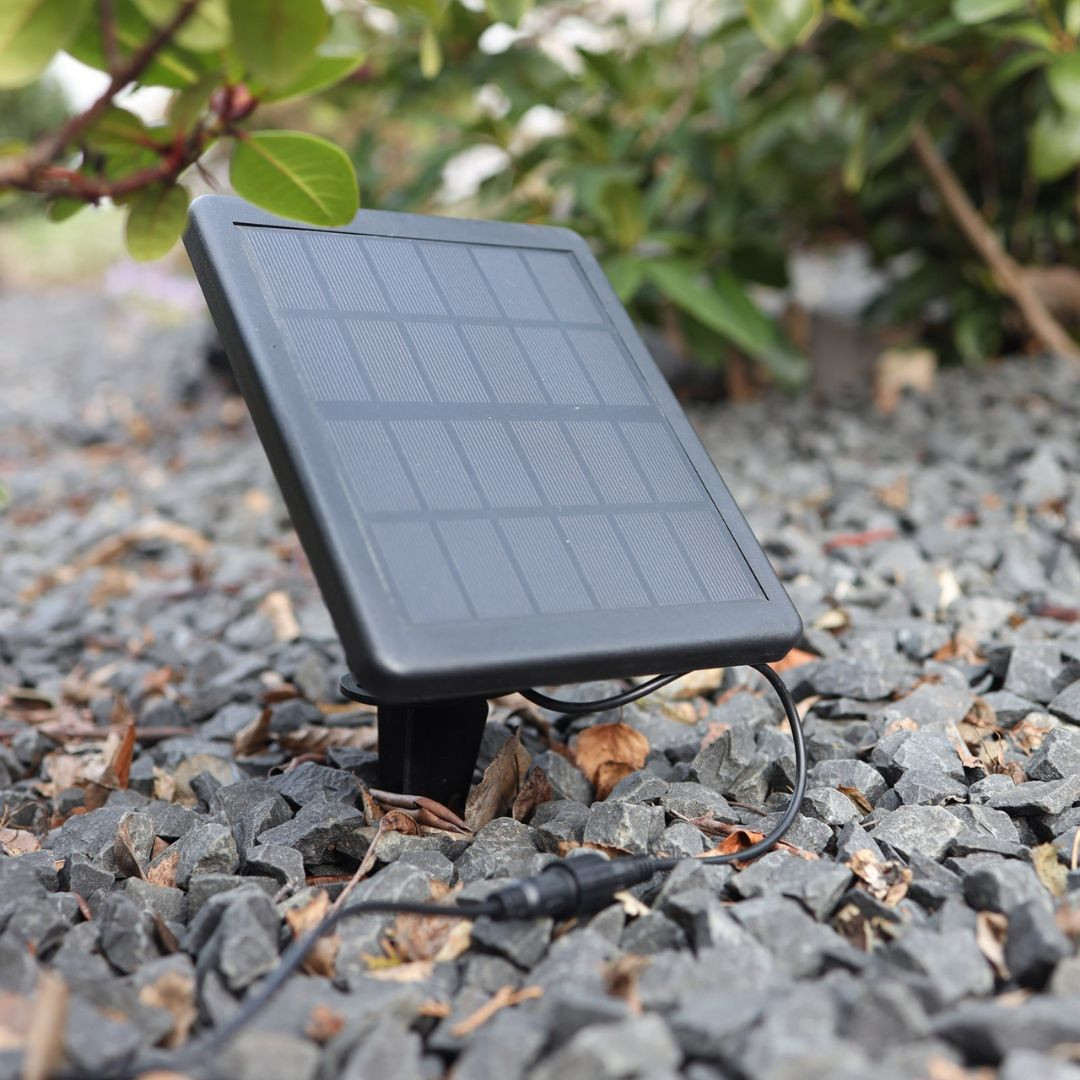 2x spot kovinska solarna svetilka 2x3W 3000K z ločenim solarnim panelom z 2m kabla IP65