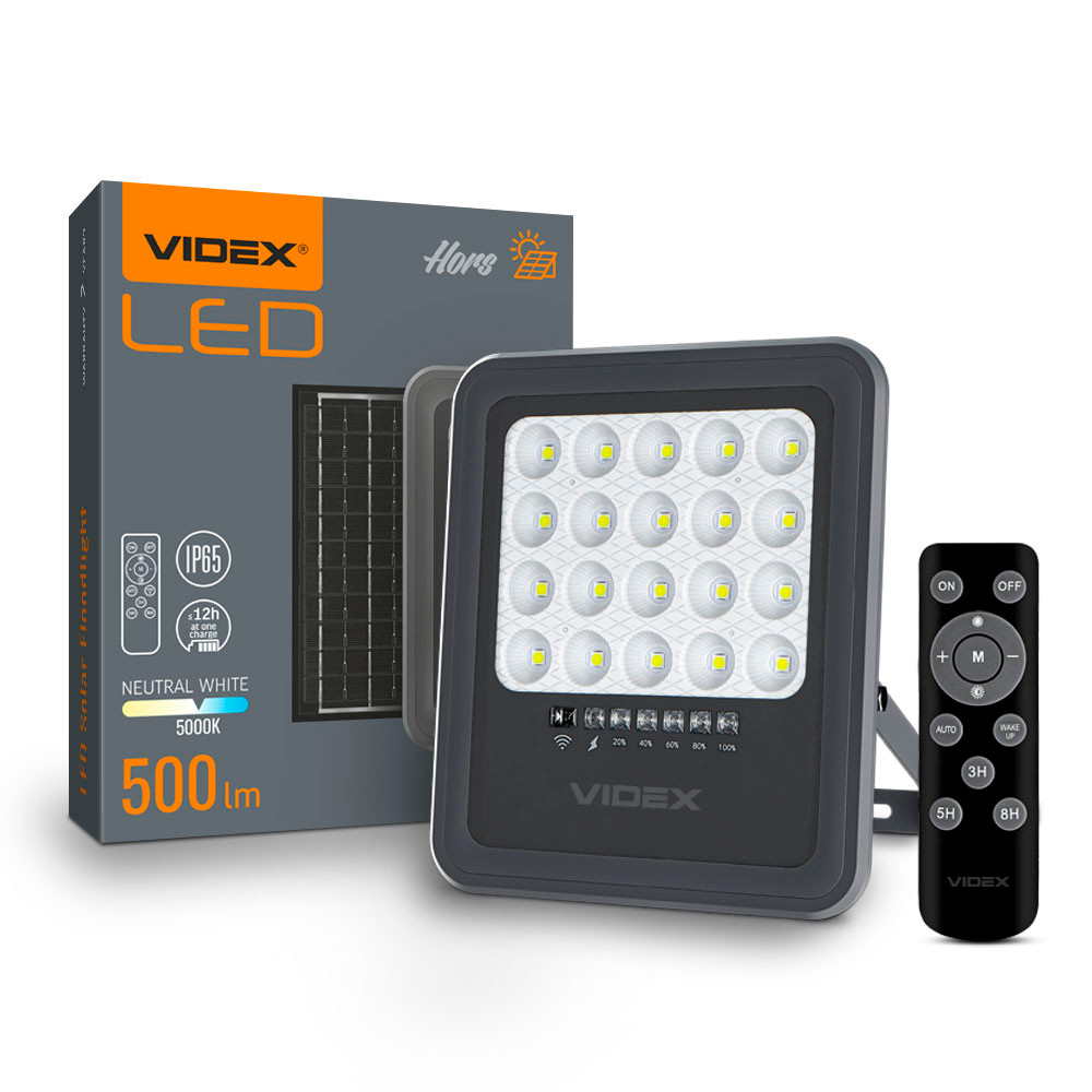 Solarni komplet reflektor 6W 500lm 5000K + solarni panel + IR daljinski upravljalnik
