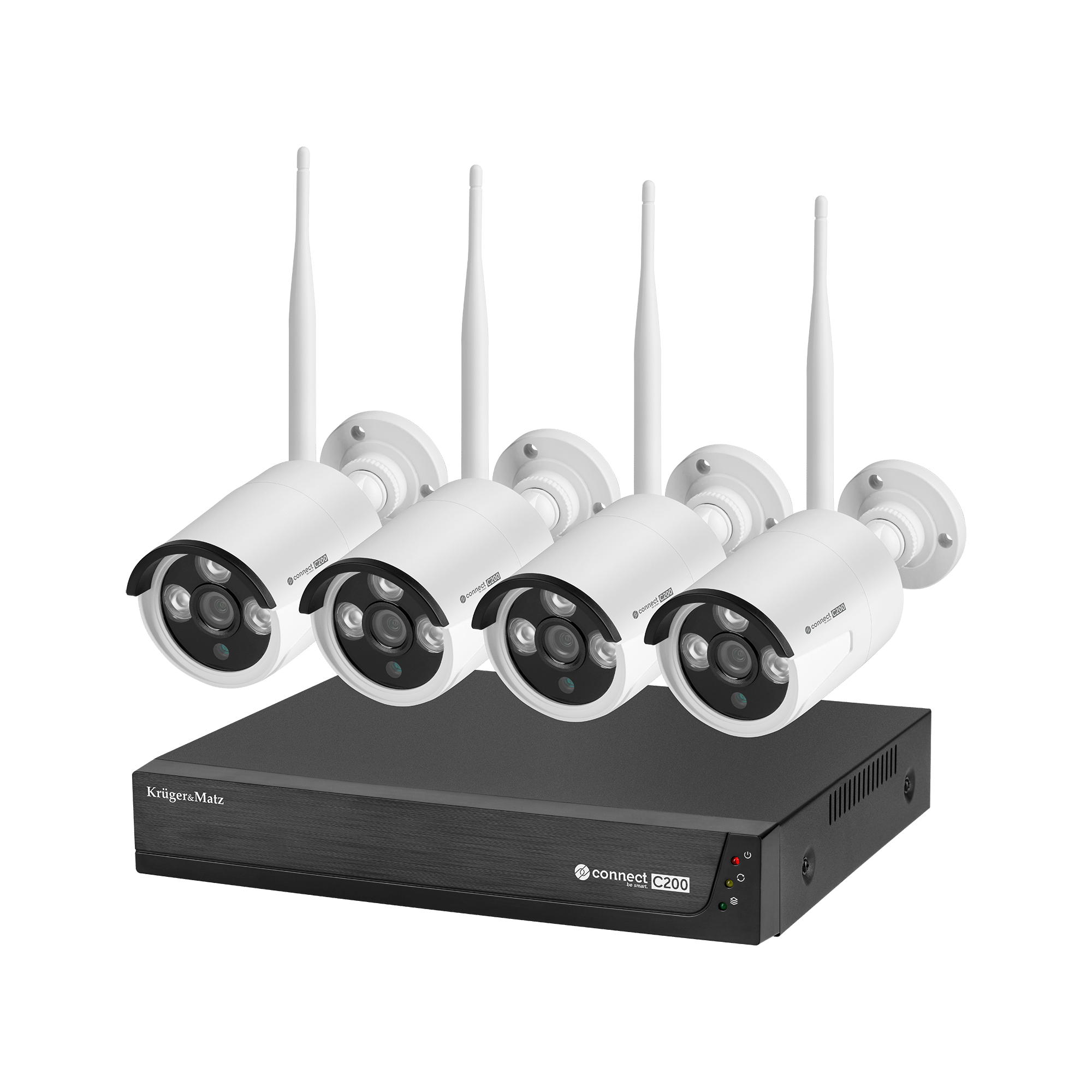 Set 4 brezžičnih videonadzornih kamer Wi-Fi s snemalnikom